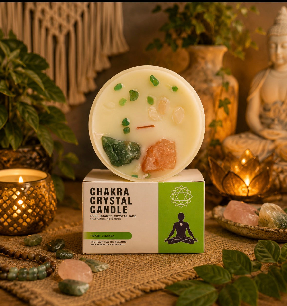 🌿 Bougie Énergétique Chakra Heart – Ambiance Zen & Cocooning