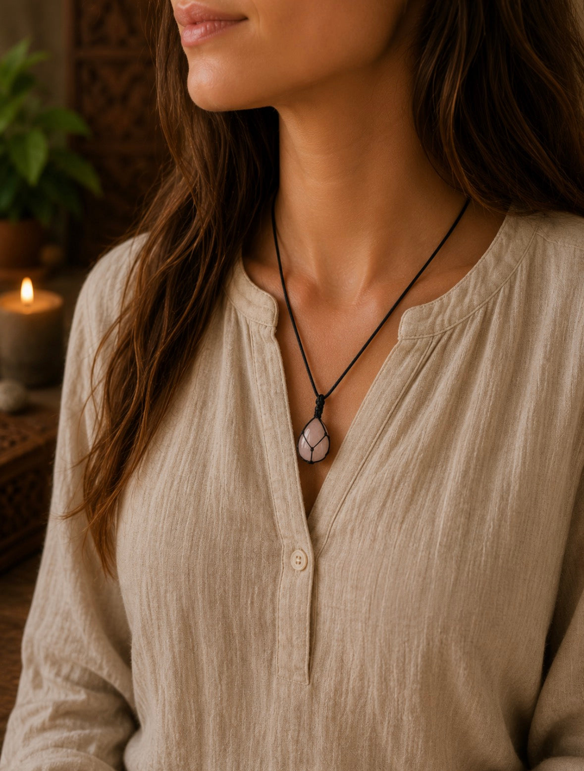 Collier pierre naturelle polie – Bijou minéral tendance