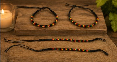 THIN RASTA BEAD BRACELET
