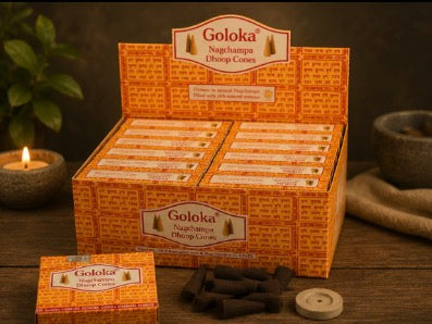 Cônes d’Encens Goloka Nag Champa – Parfum Mythique & Relaxant