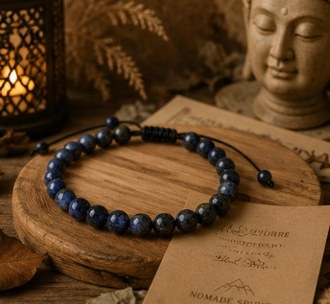 Bracelet Népalais Howlite Noire – Pierre Naturelle 6 mm